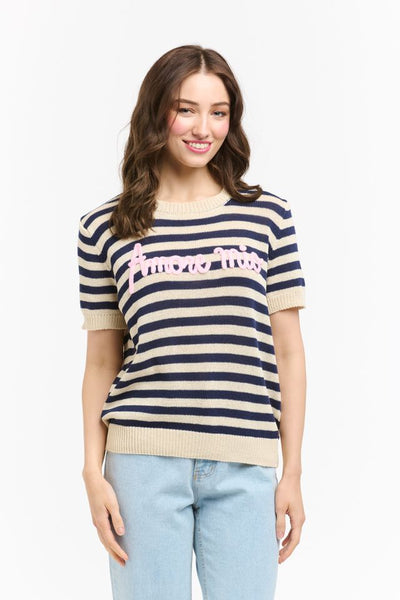 Striped Sweat Amore Mio - Navy-Urban Luxury-Lima & Co