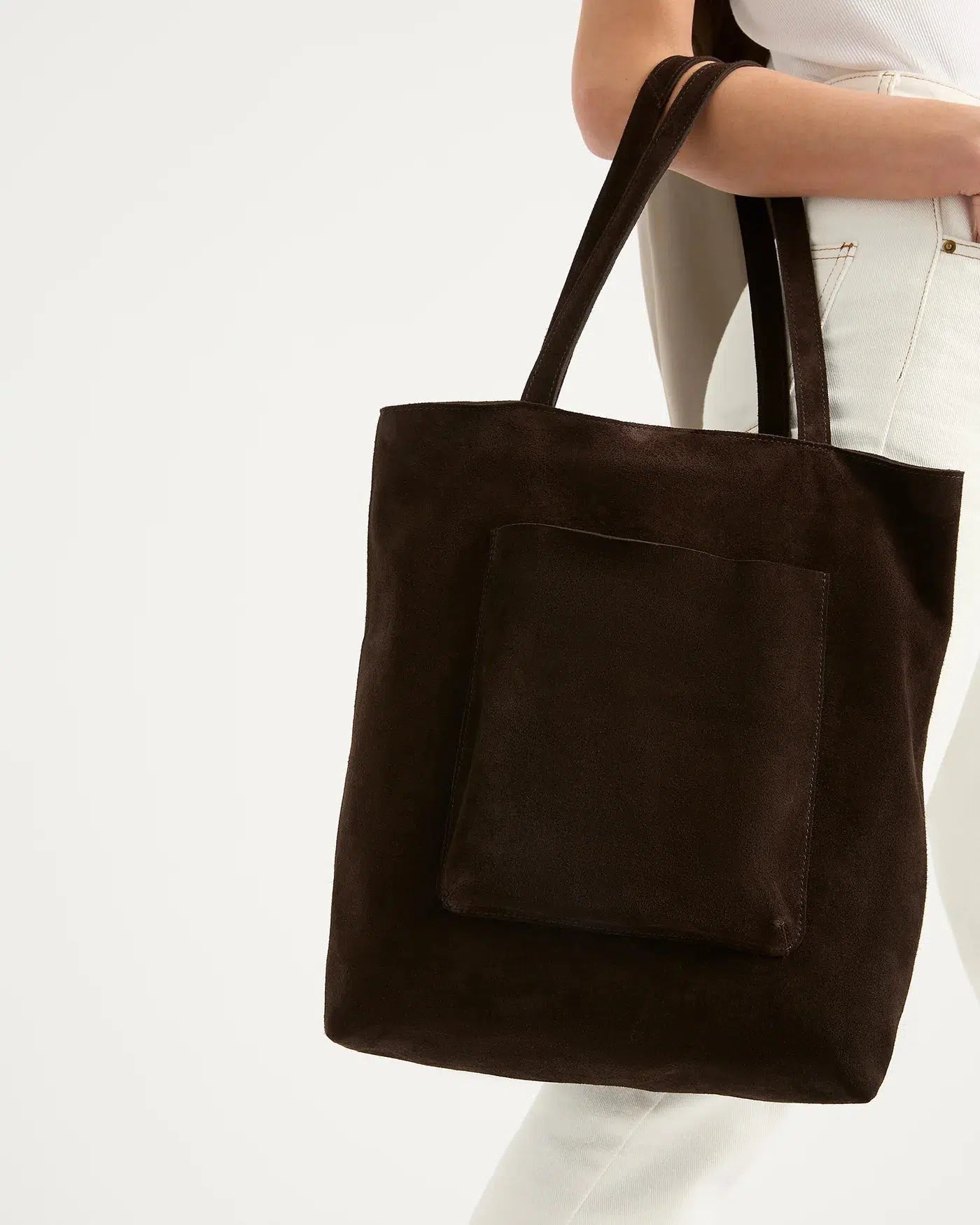 Suede Everyday Tote - Chocolate-Juju and Co-Lima & Co