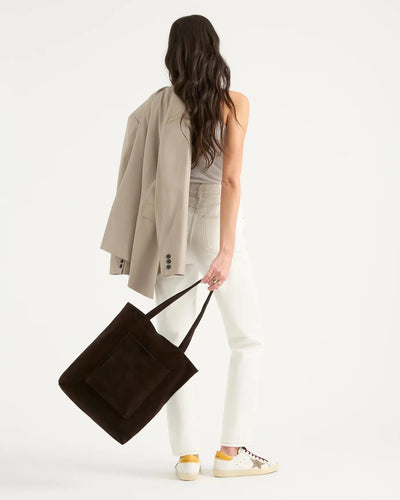 Suede Everyday Tote - Chocolate-Juju and Co-Lima & Co