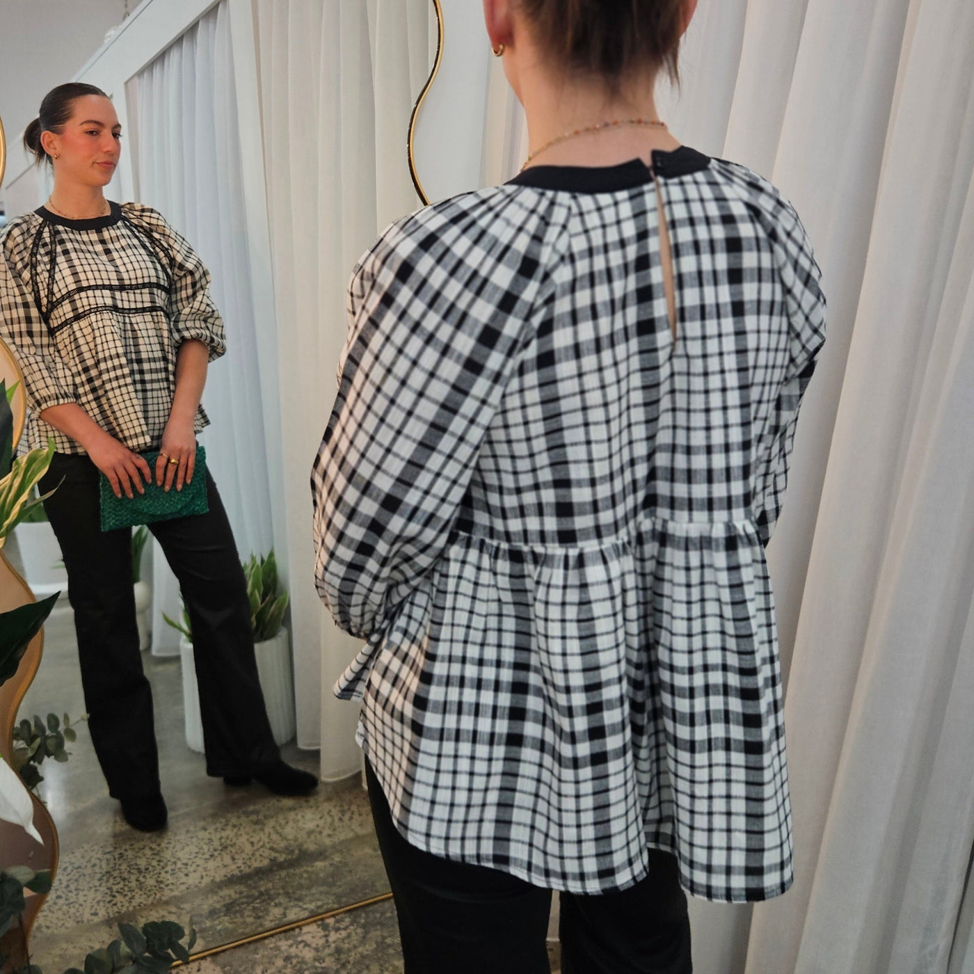 Suki Top - Black/White-Fujinella-Lima & Co