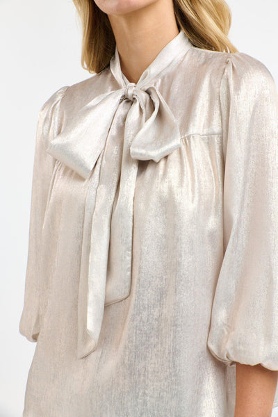 Summer Pussy Bow Top - Champagne-365 Days-Lima & Co