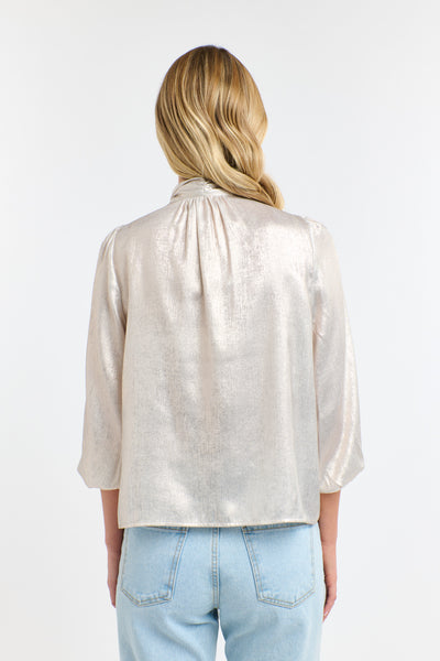 Summer Pussy Bow Top - Champagne-365 Days-Lima & Co