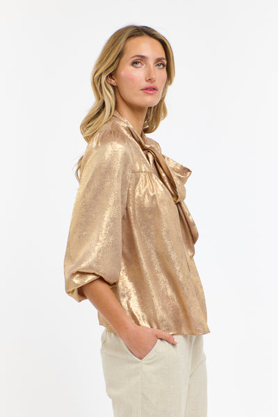 Summer Pussy Bow Top - Honey Gold-365 Days-Lima & Co