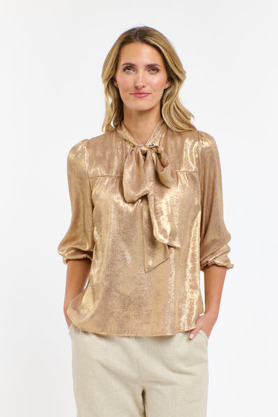 Summer Pussy Bow Top - Honey Gold-365 Days-Lima & Co