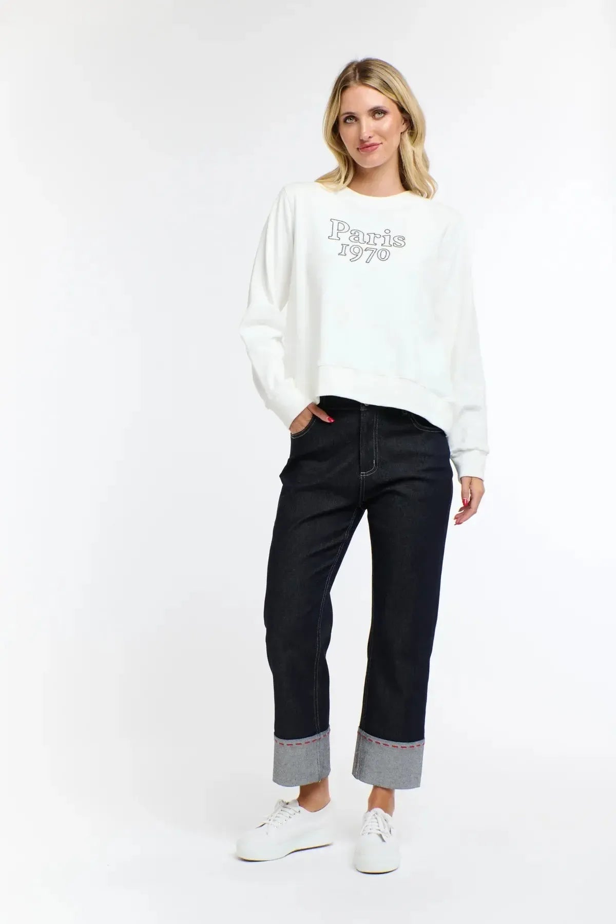 Susie Red Stitch Jeans - Dark Denim-365 Days-Lima & Co