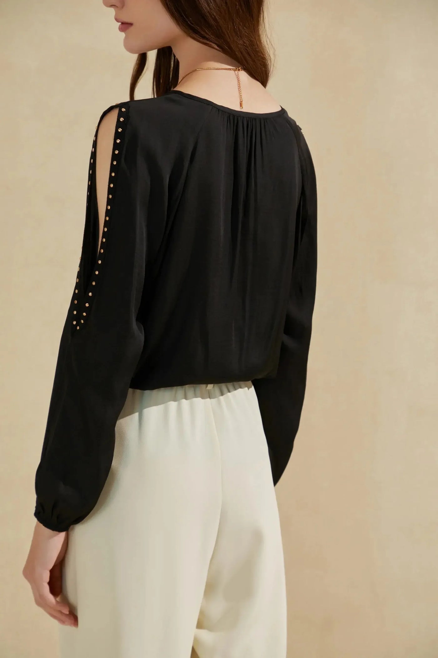 Tahari Long Sleeves Blouse - Black-GDS Australia-Lima & Co