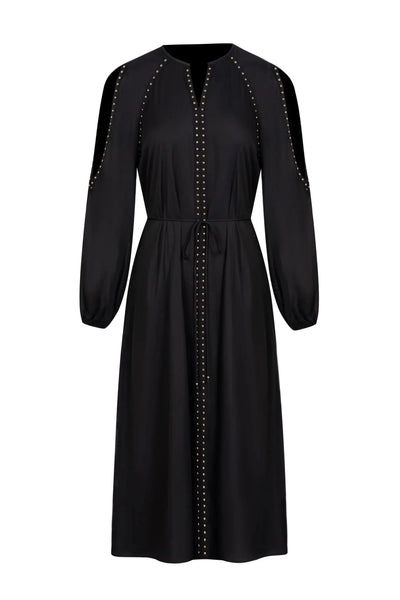 Tahari Long Sleeves Long Dress - Black-GDS Australia-Lima & Co