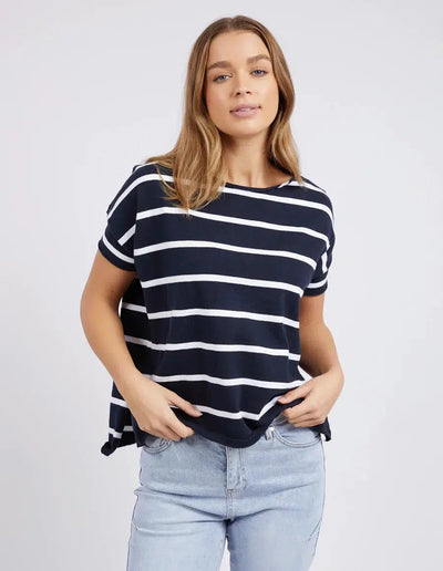 Tahlia Stripe Tee - Navy-Foxwood-Lima & Co