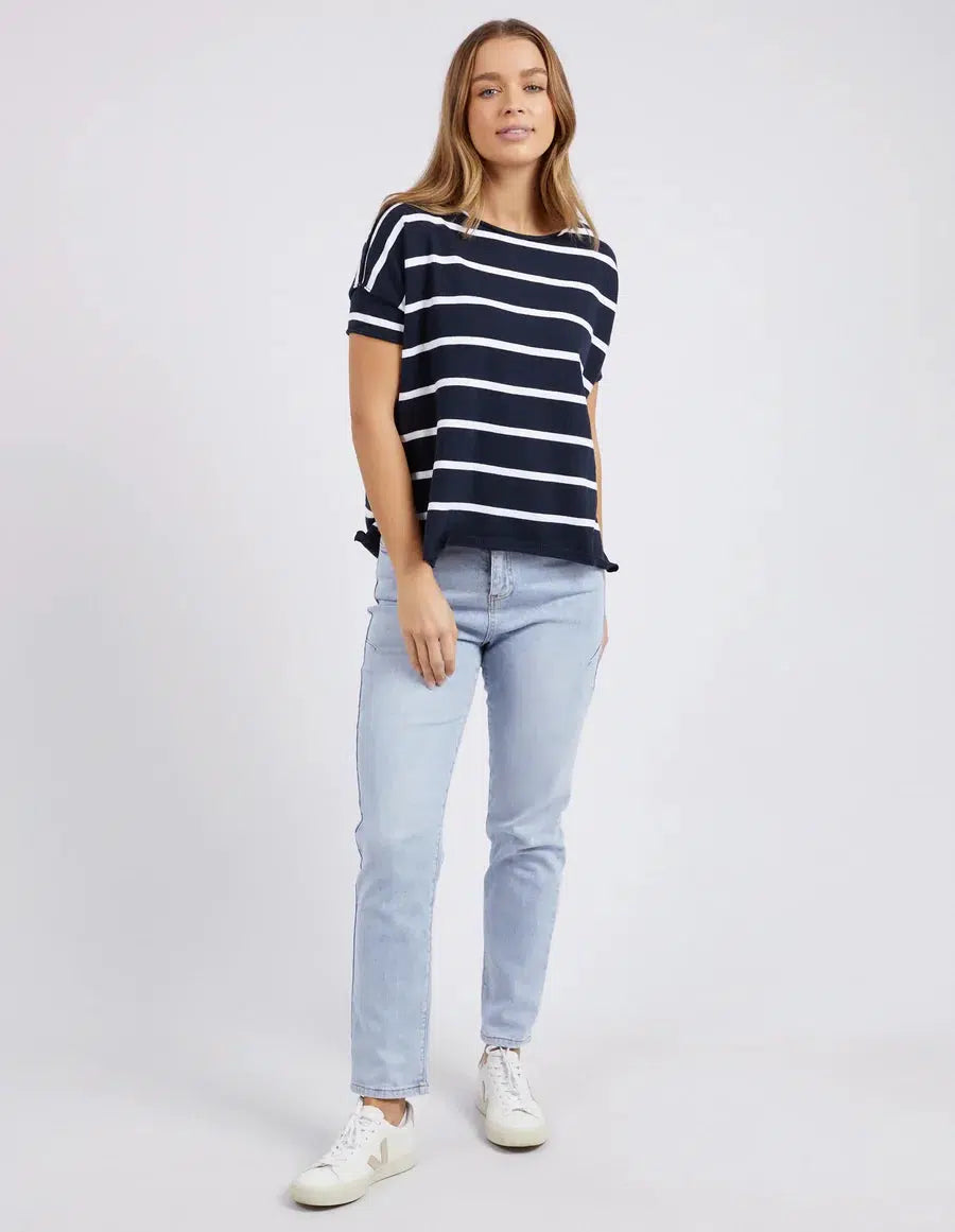 Tahlia Stripe Tee - Navy-Foxwood-Lima & Co