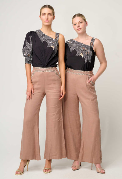 Tahni One Sleeve Top - Onyx Casablanca-Once Was-Lima & Co