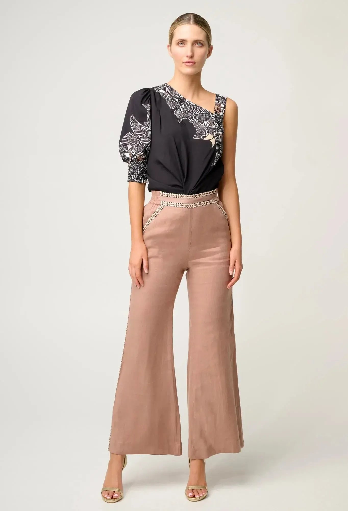 Tahni One Sleeve Top - Onyx Casablanca-Once Was-Lima & Co