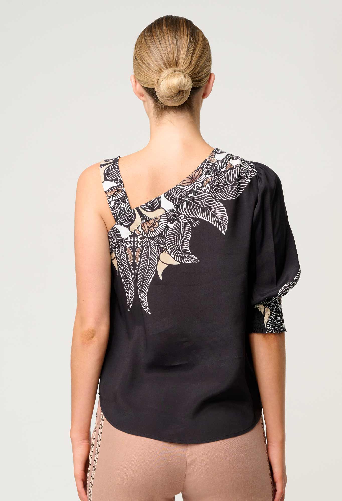 Tahni One Sleeve Top - Onyx Casablanca-Once Was-Lima & Co