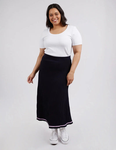 Tammy Knit Skirt - Navy-Elm Lifestyle-Lima & Co
