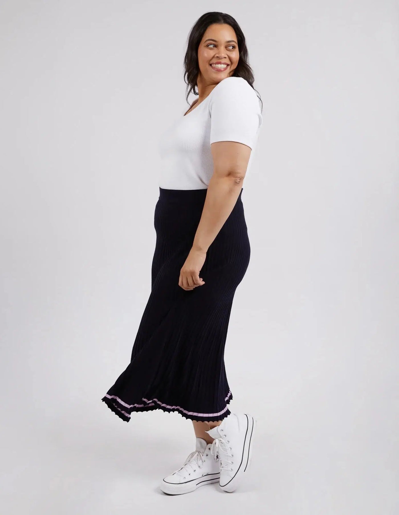 Tammy Knit Skirt - Navy-Elm Lifestyle-Lima & Co