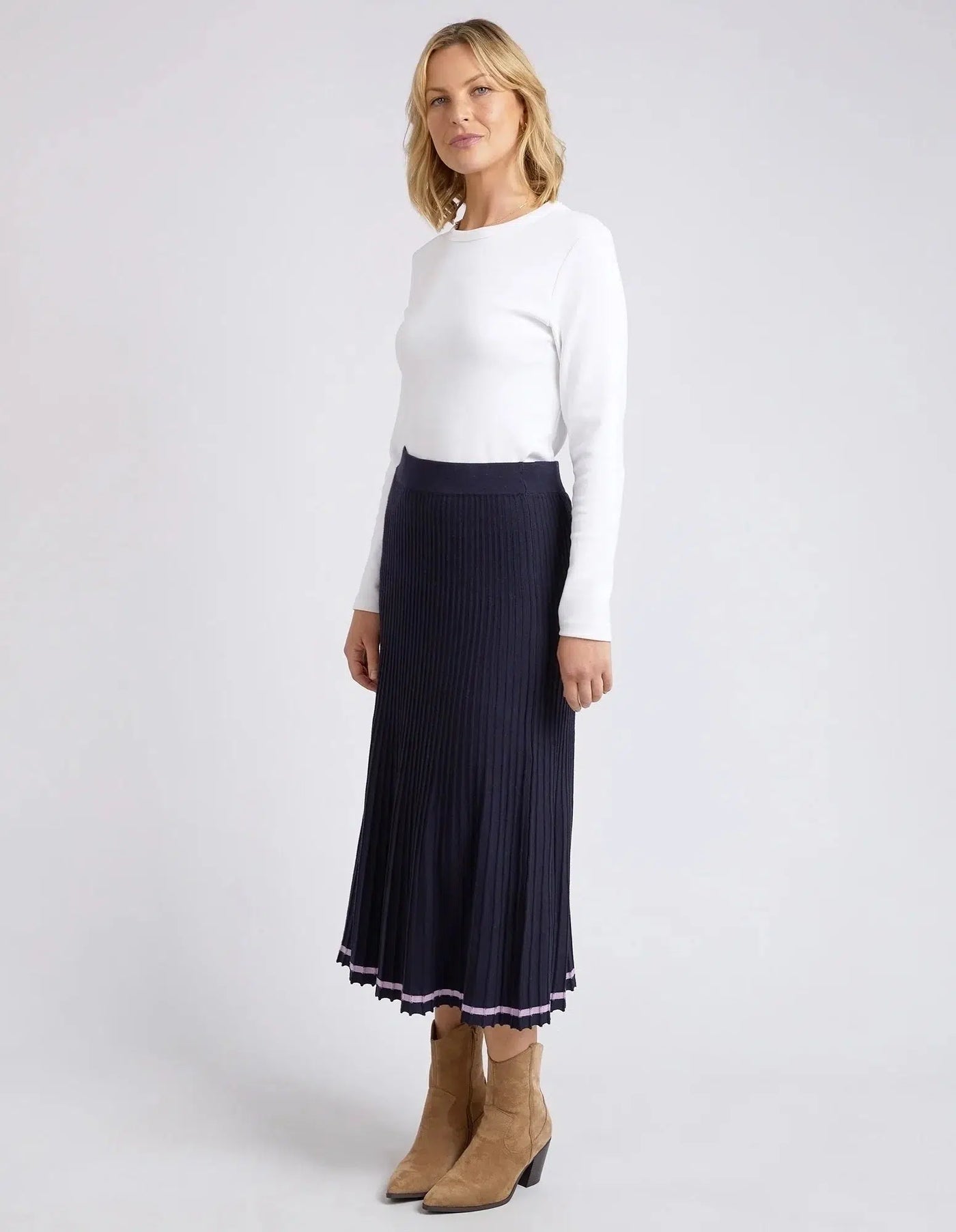 Tammy Knit Skirt - Navy-Elm Lifestyle-Lima & Co