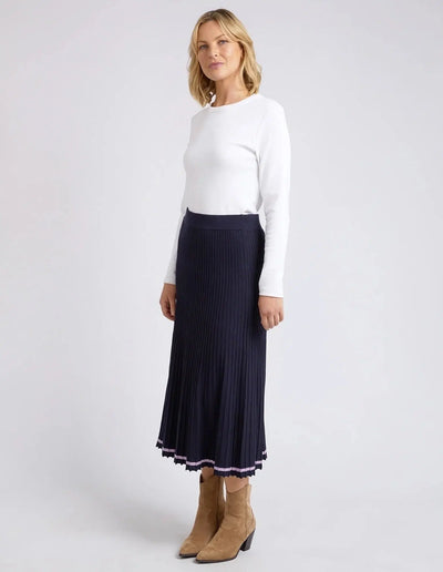 Tammy Knit Skirt - Navy-Elm Lifestyle-Lima & Co