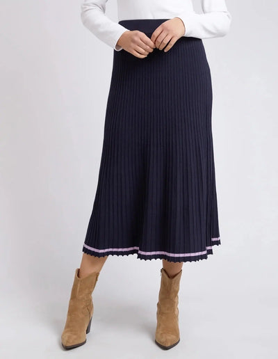 Tammy Knit Skirt - Navy-Elm Lifestyle-Lima & Co