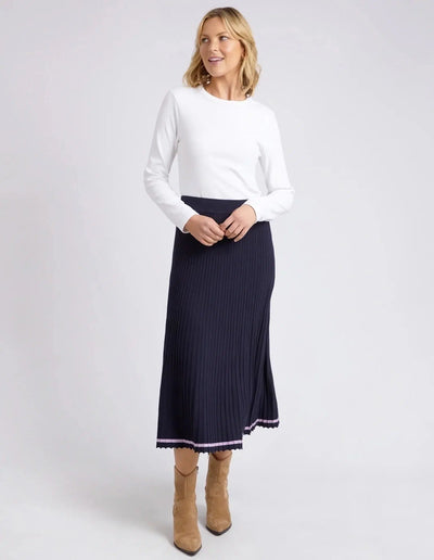 Tammy Knit Skirt - Navy-Elm Lifestyle-Lima & Co