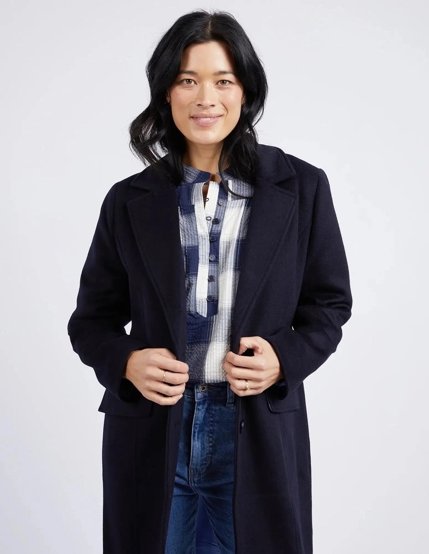 Tamsin Coat - Navy-Elm Lifestyle-Lima & Co