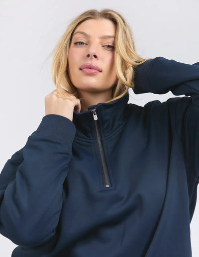 Tatum Half Zip Fleece - Navy-Elm Lifestyle-Lima & Co
