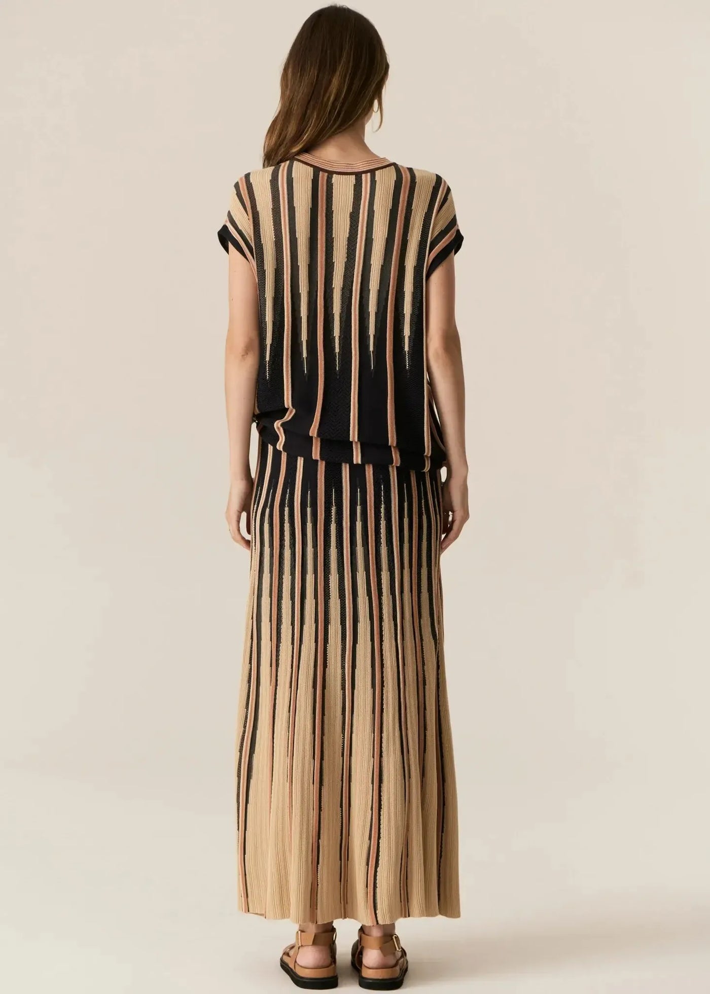 Tedd Knit Skirt - Ink/Camel-Pol-Lima & Co