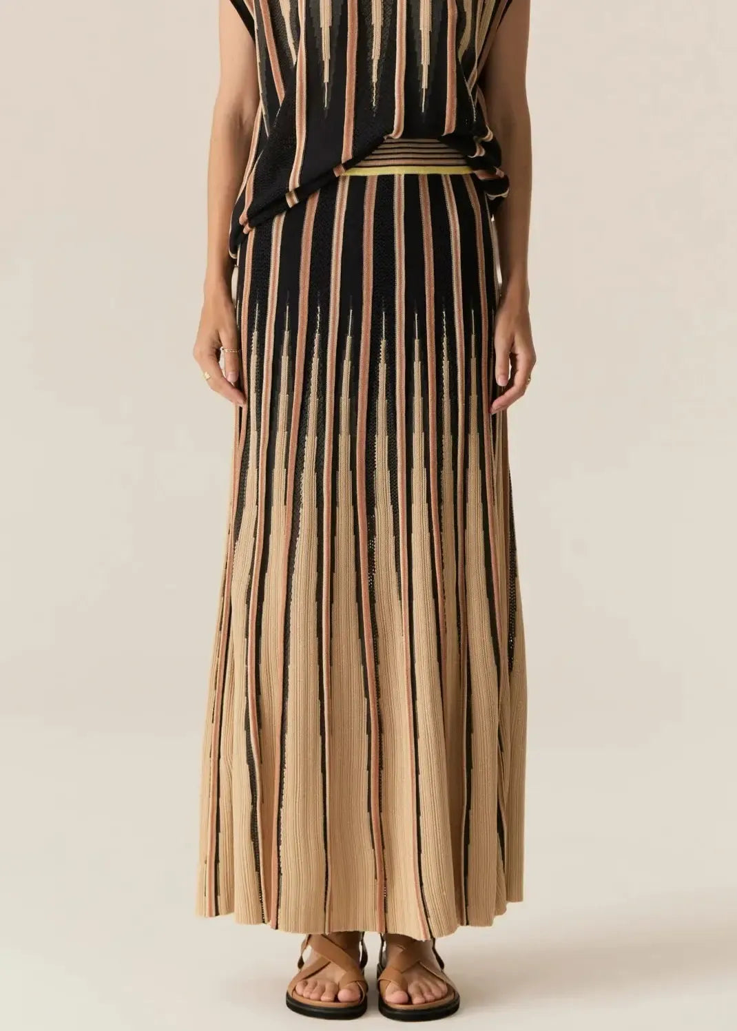 Tedd Knit Skirt - Ink/Camel-Pol-Lima & Co