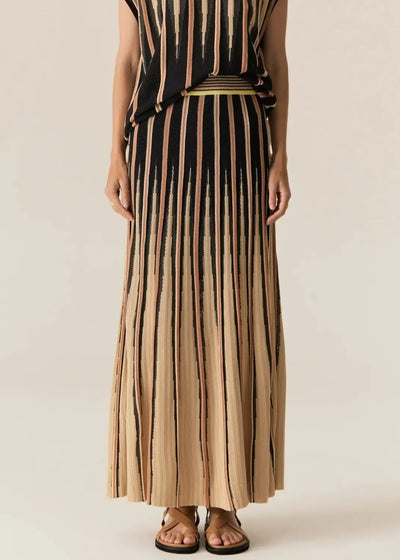 Tedd Knit Skirt - Ink/Camel-Pol-Lima & Co