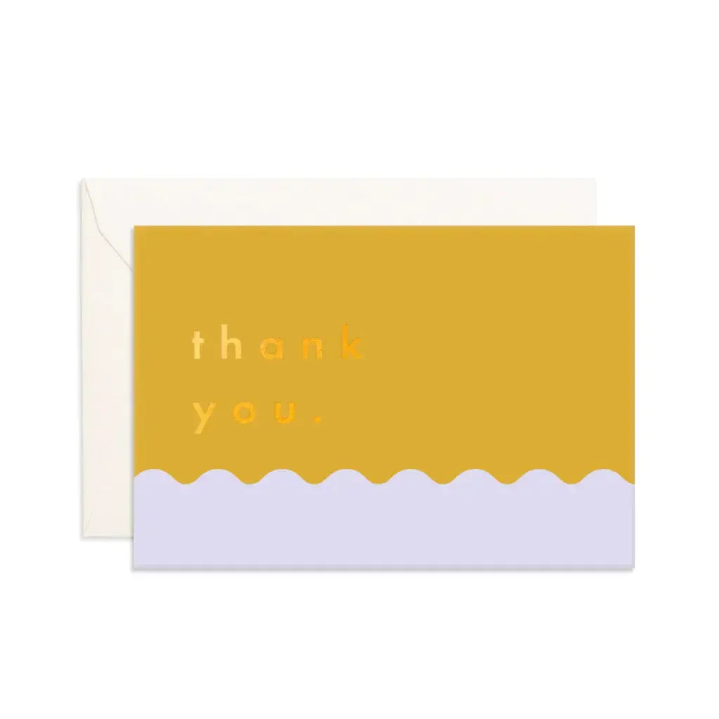 Thank You Mustard Ripple Greeting Card-Fox And Fallow-Lima & Co