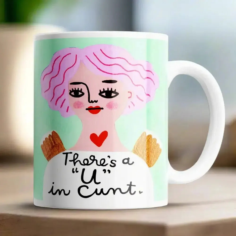 Theres a U in Cunt Grumpy Angel Mug-Disrupted Industries-Lima & Co