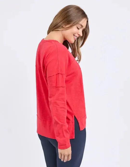 Throw On Tee - Red-Foxwood-Lima & Co