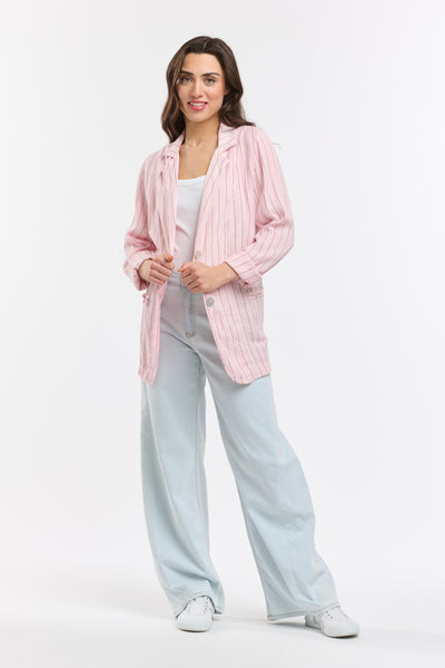 Ticking Slouch Jacket - Rosa-Italian Star-Lima & Co