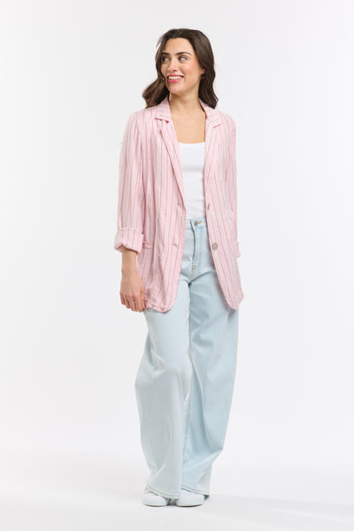 Ticking Slouch Jacket - Rosa-Italian Star-Lima & Co