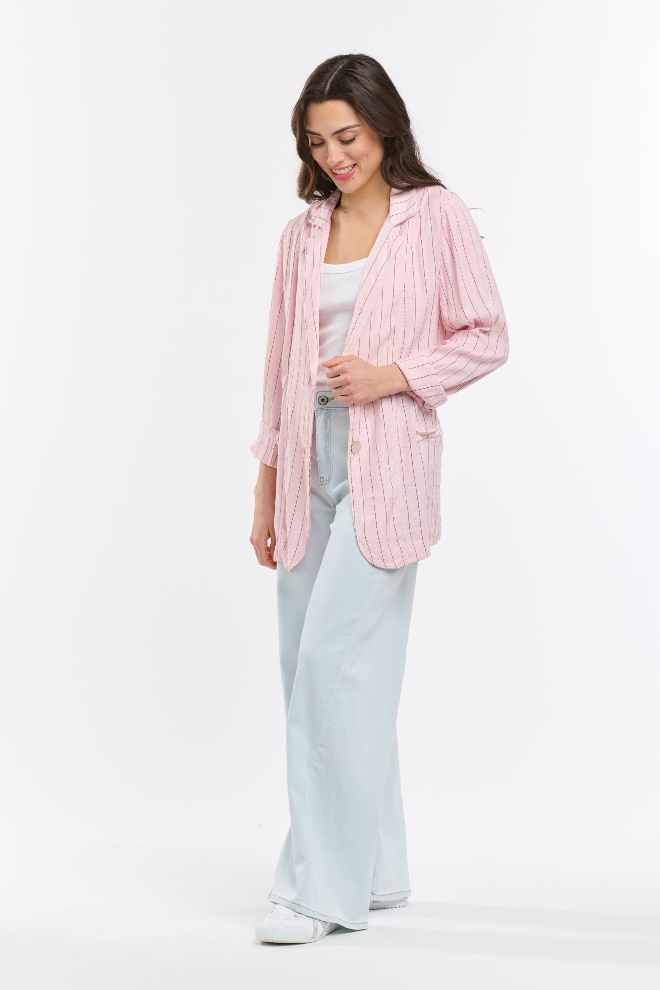Ticking Slouch Jacket - Rosa-Italian Star-Lima & Co