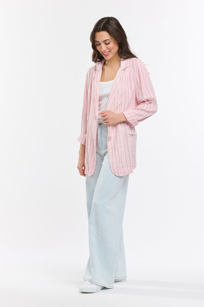 Ticking Slouch Jacket - Rosa-Italian Star-Lima & Co