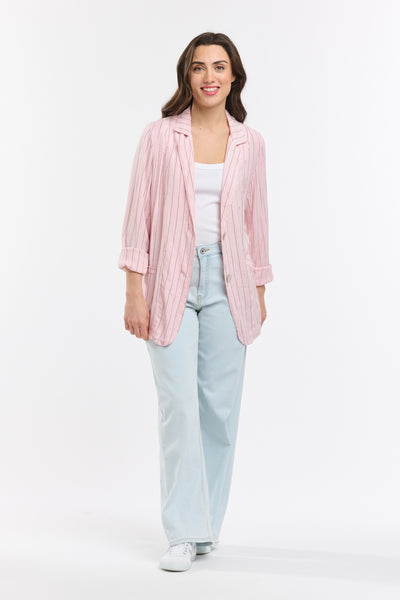 Ticking Slouch Jacket - Rosa-Italian Star-Lima & Co