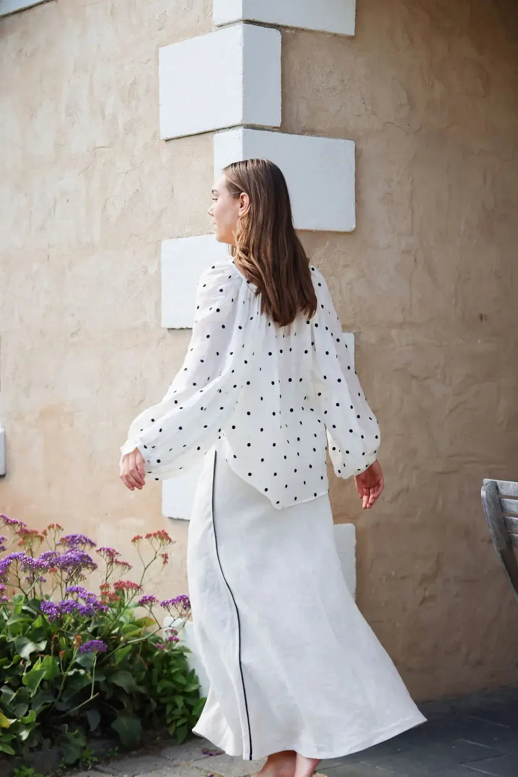 Tobi Shirt - White & Black Spot-The Eighth Letter-Lima & Co