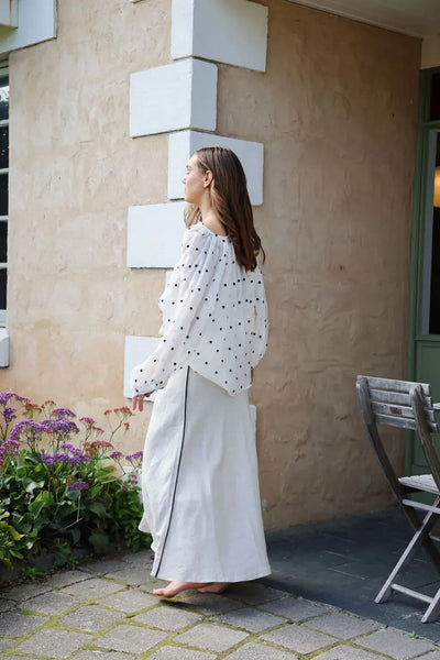 Tobi Shirt - White & Black Spot-The Eighth Letter-Lima & Co