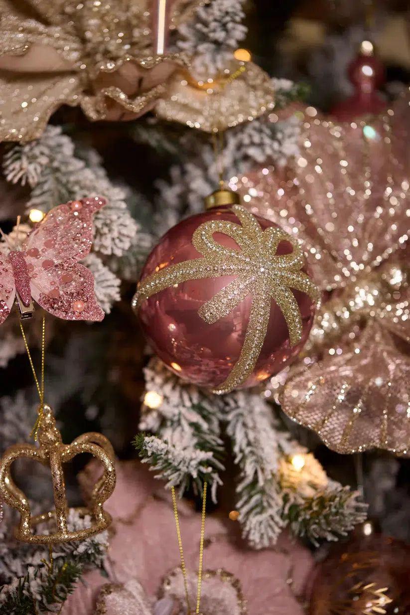 Traditonal Mercury Poinsettia Bauble-Holly and Ivy-Lima & Co