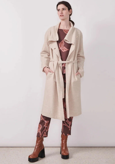 Trainer Draped Coat - Pebble-Lima & Co-Lima & Co