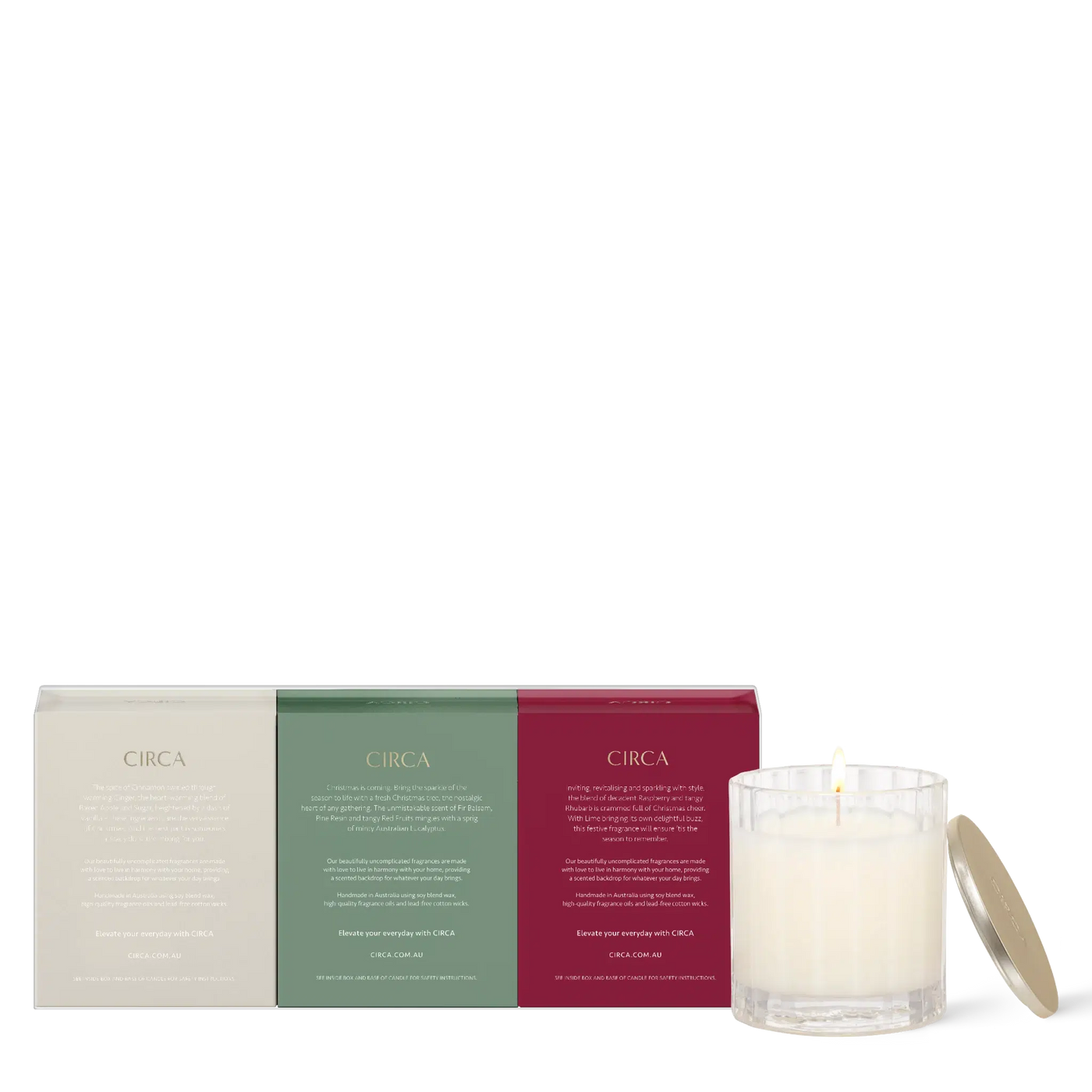 Trio Christmas Candles 60g-Circa-Lima & Co