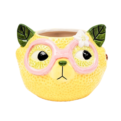 Tropicana Cat Lemon Planter-Lima & Co-Lima & Co