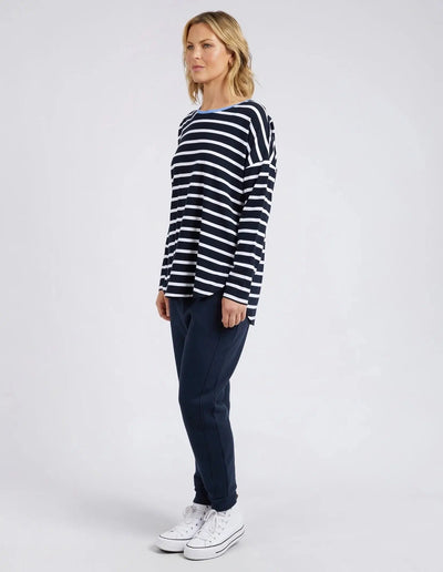 Tully Stripe L/S Tee - Navy-Elm Lifestyle-Lima & Co