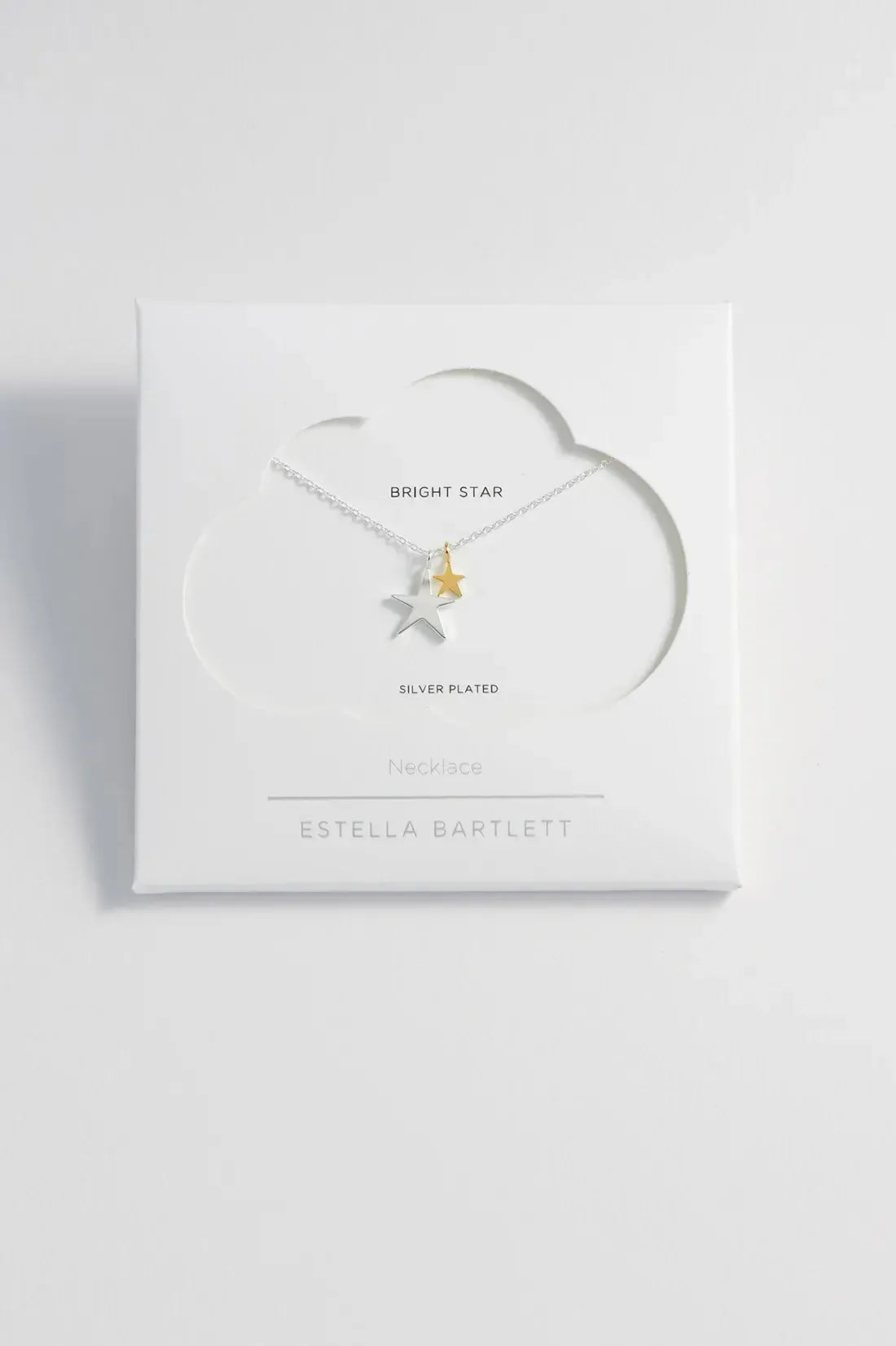 Two Tone Double Star Necklace - Silver Plated-Estella Bartlett-Lima & Co