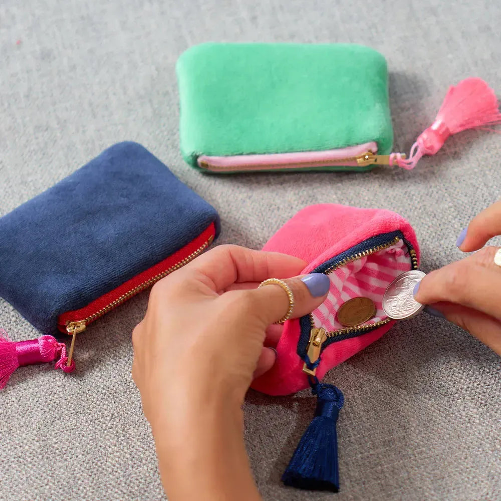 Velvet Coin Purse - Sapphire Blue-Annabel Trends-Lima & Co
