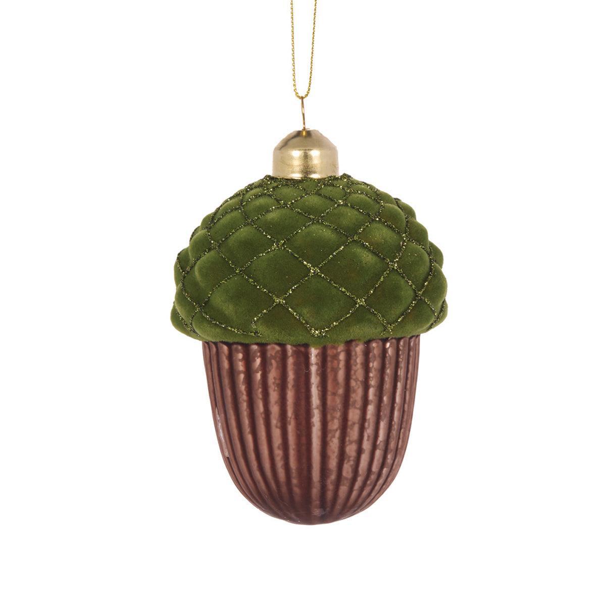 Velvet Topped Acorn Bauble-Holly and Ivy-Lima & Co