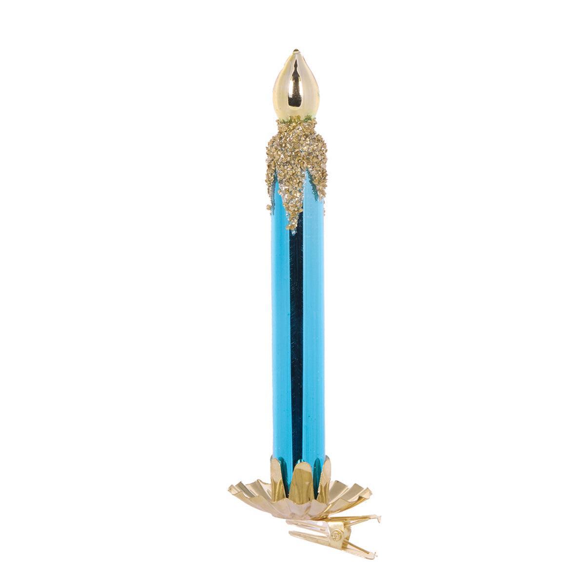 Vintage Blue Clip Candle-Holly and Ivy-Lima & Co