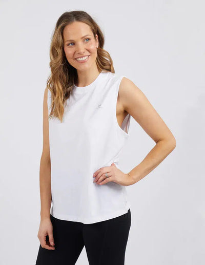 Vintage Muscle Tank - White-Foxwood-Lima & Co