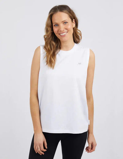 Vintage Muscle Tank - White-Foxwood-Lima & Co