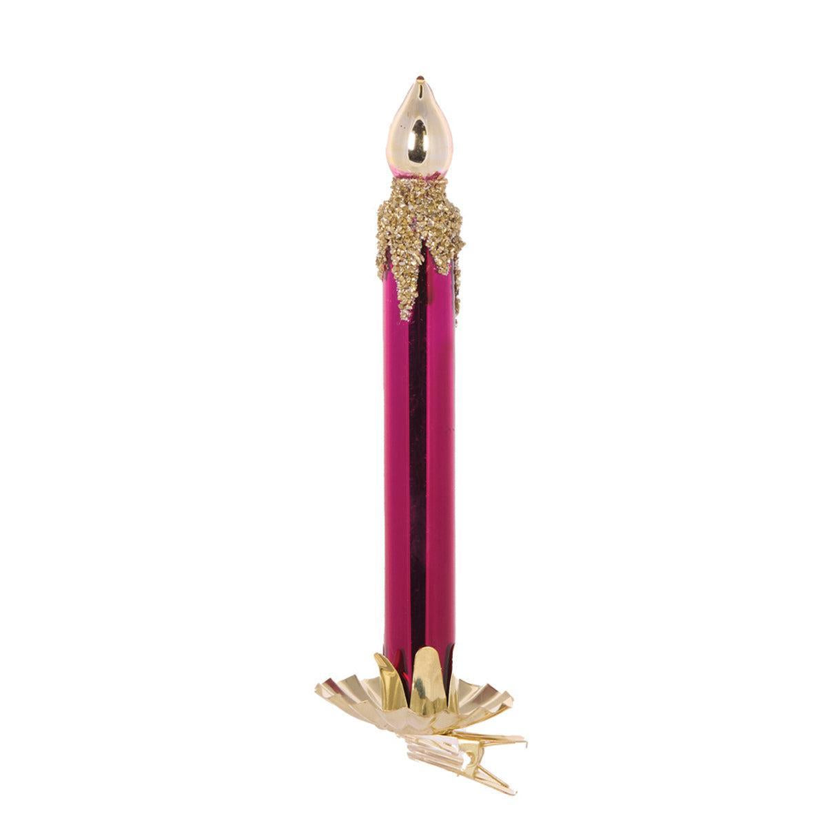 Vintage Pink Clip Candle-Holly and Ivy-Lima & Co