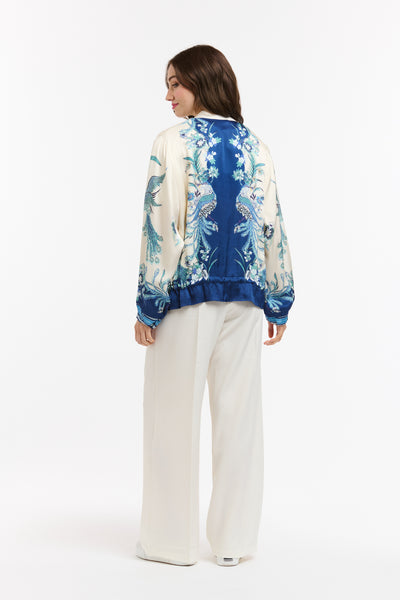 Viscose Bomber - Blue Beige-Urban Luxury-Lima & Co